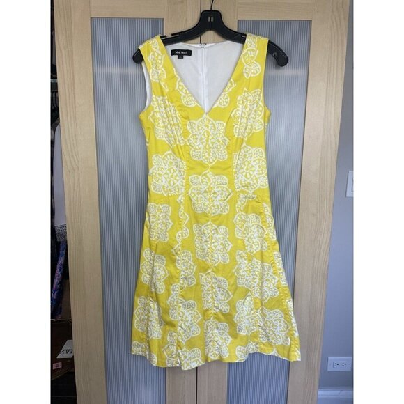 Nine West Dresses & Skirts - Nine West Yellow Summer Dress Sz 4 A-line Beach‎ Coastal Work Party